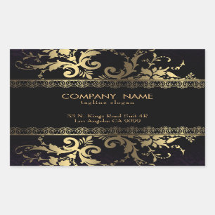 Adesivo Retangular Dourado traço