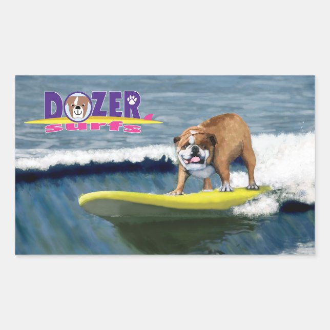 Adesivo Retangular Dozer Surfs uma onda vencedora! (Frente)