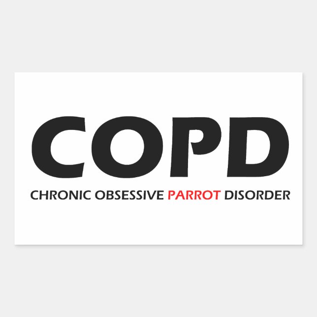 Adesivo Retangular DPOC - Perturbação do Papagaio Obsessivo Crônico (Frente)