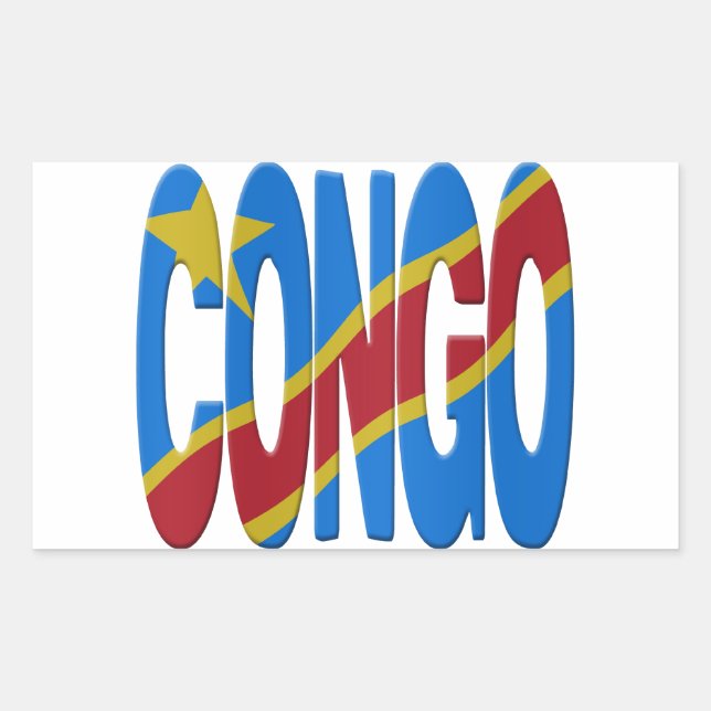 Adesivo Retangular DR Congo flag (Frente)