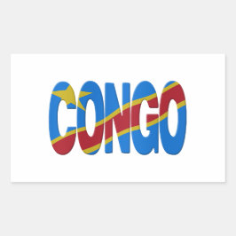Adesivo Retangular DR Congo flag