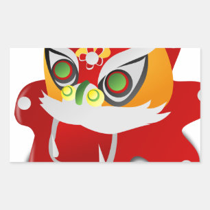 Adesivo Retangular dragão chinês