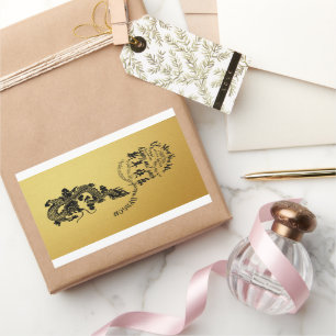 Adesivo Retangular Dragão Chinês Internacional Ano Novo 2024 VrecS