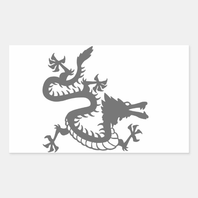 Adesivo Retangular Dragão de Estilo Oriental (Frente)