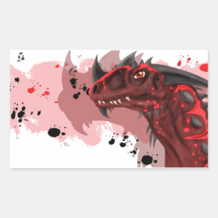 Adesivo Retangular Dragão de Fogo (Versão Branca)