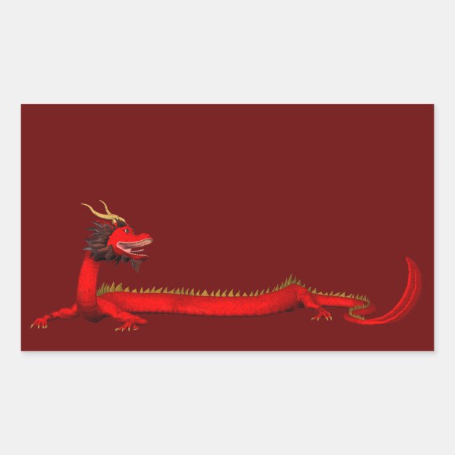 Adesivo Retangular Dragão Vermelho (Frente)