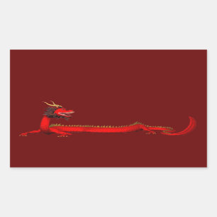 Adesivo Retangular Dragão Vermelho