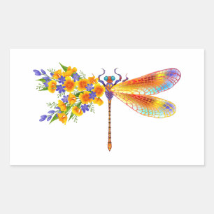 Adesivo Retangular Dragonfly Amarelo