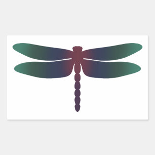 Adesivo Retangular Dragonfly do Vinheta de Profundidades do Oceano