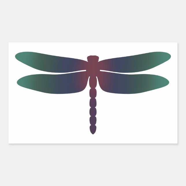 Adesivo Retangular Dragonfly do Vinheta de Profundidades do Oceano (Frente)