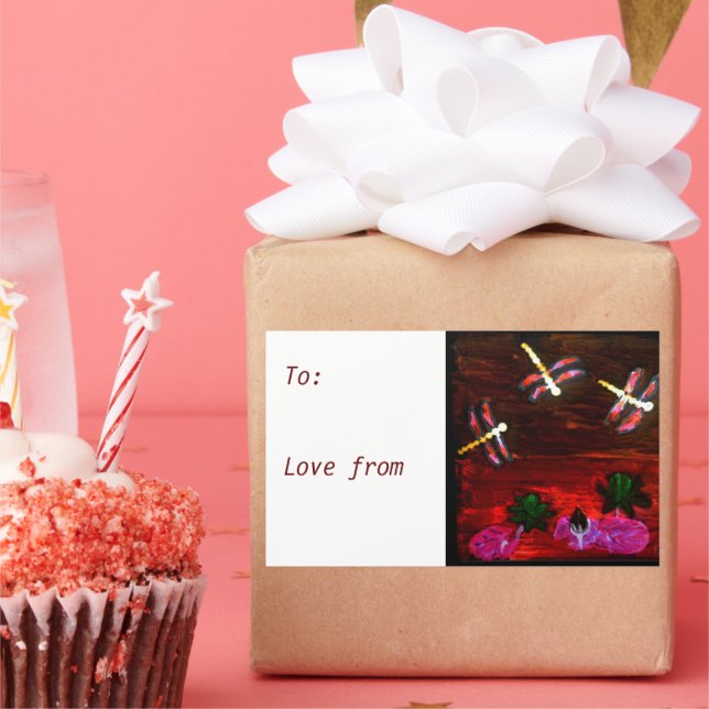 Adesivo Retangular Dragonfly Waterlily Pond (Festa)