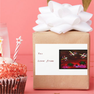 Adesivo Retangular Dragonfly Waterlily Pond