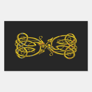 Adesivo Retangular DRAGONLOVE, preto