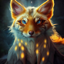 Dream Fantasy Blue Eyed Fox Vixen Retrato