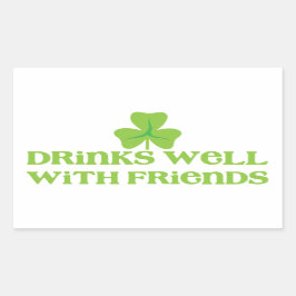 Adesivo Retangular DRINKS bem com os amigos do trevo do shamrock