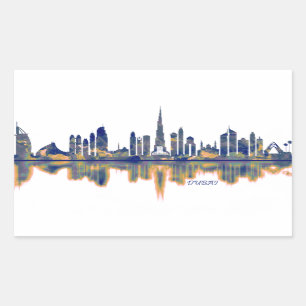 Adesivo Retangular Dubai Skyline