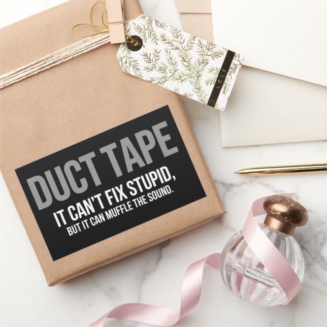 Adesivo Retangular Duct Tape Muffle The Sound Adult Humor Sarcastic  (Presentear)
