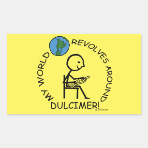 Adesivo Retangular Dulcimer - O mundo se volta ao palito retangular