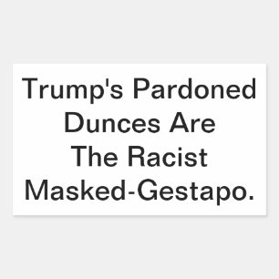 Adesivo Retangular Dunny Trump da Gestapo Mascarada Hankamer Artjunkh