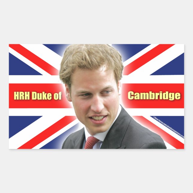 Adesivo Retangular Duque HRH de Cambridge - Incrível! (Frente)