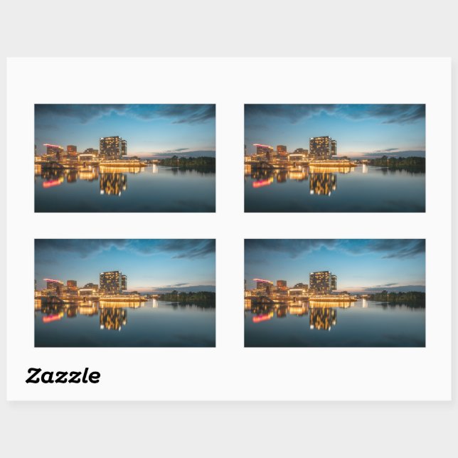 Adesivo Retangular Dusseldorf Alemanha (Folha)