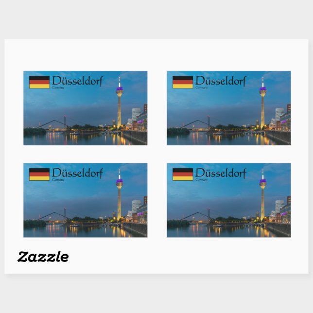 Adesivo Retangular Dusseldorf Souvenir (Folha)