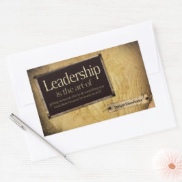 Adesivo Retangular Dwight Eisenhower, citação inspiracional "Lideranç