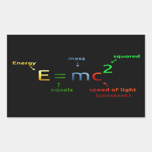 Adesivo Retangular E = MC^2. E igualam MC esquadrado