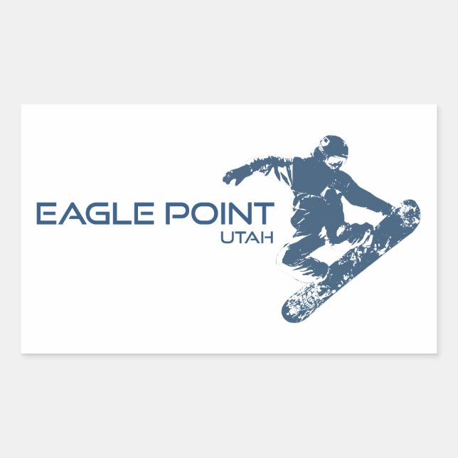 Adesivo Retangular Eagle Point Resort Utah Snowboarder (Frente)