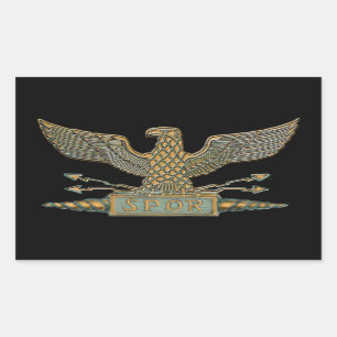 Adesivo Retangular Eagle romano de cobre