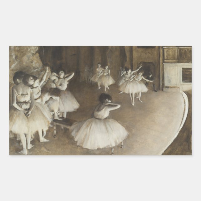 Adesivo Retangular Edgar Degas - Ensaio de Balés no Palco (Frente)