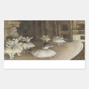 Adesivo Retangular Edgar Degas - Ensaio de Balés no Palco