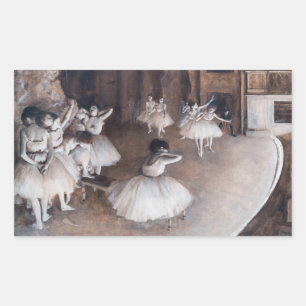 Adesivo Retangular Edgar Degas - Ensaio de Ballet no Palco