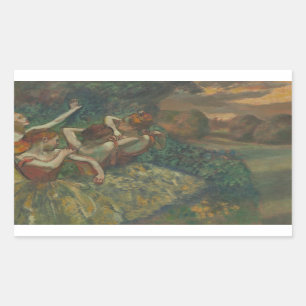 Adesivo Retangular Edgar Degas - quatro dançarinos