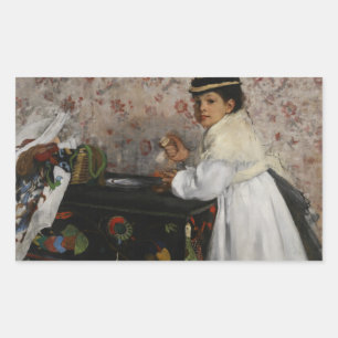 Adesivo Retangular Edgar Degas - retrato do Mlle. Hortense Valpincon