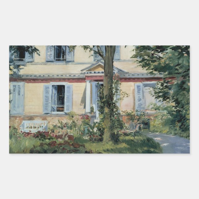 Adesivo Retangular Edouard Manet - A Casa no Rueil (Frente)