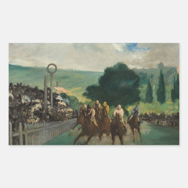Adesivo Retangular Edouard Manet - As Raças em Longchamp (Frente)