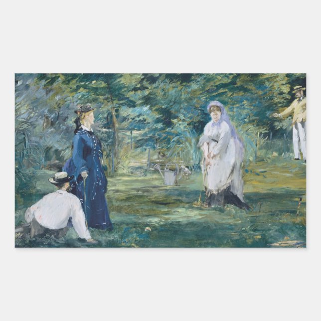 Adesivo Retangular Edouard Manet - Um Jogo de Croquet (Frente)