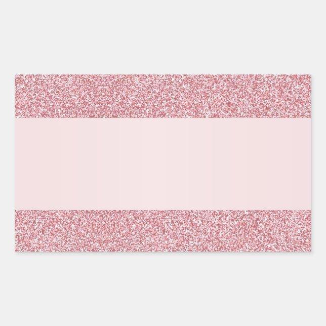 Adesivo Retangular Efeito Brilho Dourado Rosa Adicione Seu Texto Em B (Frente)