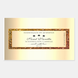 Adesivo Retangular Efeito Dourado dos Rótulos do Produto Sparkle Lara