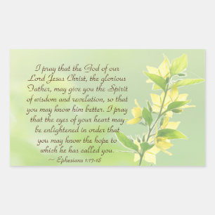 Adesivo Retangular Éfesianos 1:17-18 Espírito de Sabedoria e Revela