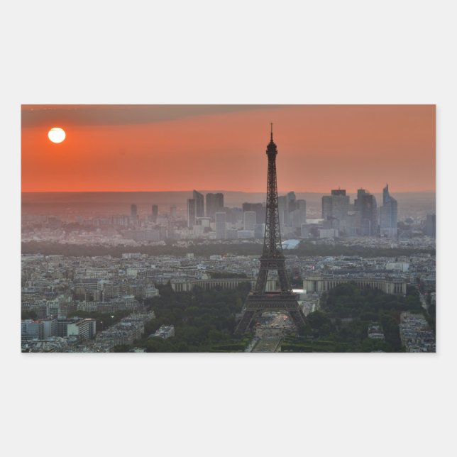 Adesivo Retangular Eiffel Tower Paris Europe Viagem (Frente)