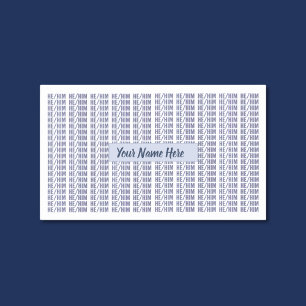 Adesivo Retangular Ele é um homem que se pronuncia em azul repetido