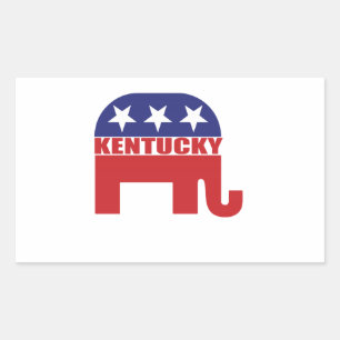 Adesivo Retangular Elefante Republicano do Kentucky