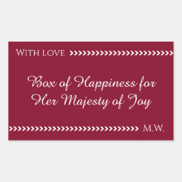 Adesivo Retangular Elegant Burgundy & White Custom Rectangle Sticker