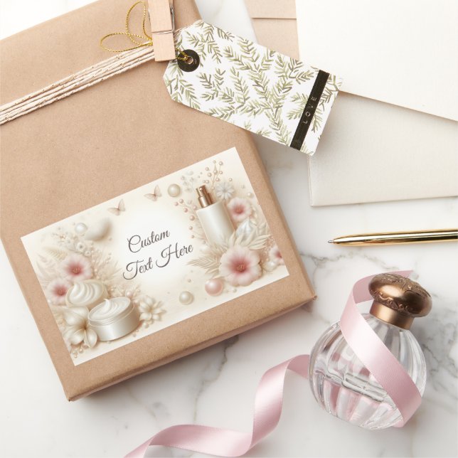 Adesivo Retangular Elegant Floral Beauty Cosmetic Professional (Presentear)