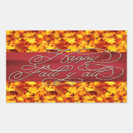 Adesivo Retangular Elegante Cozy Autumn Vibes Cita Feliz Queda