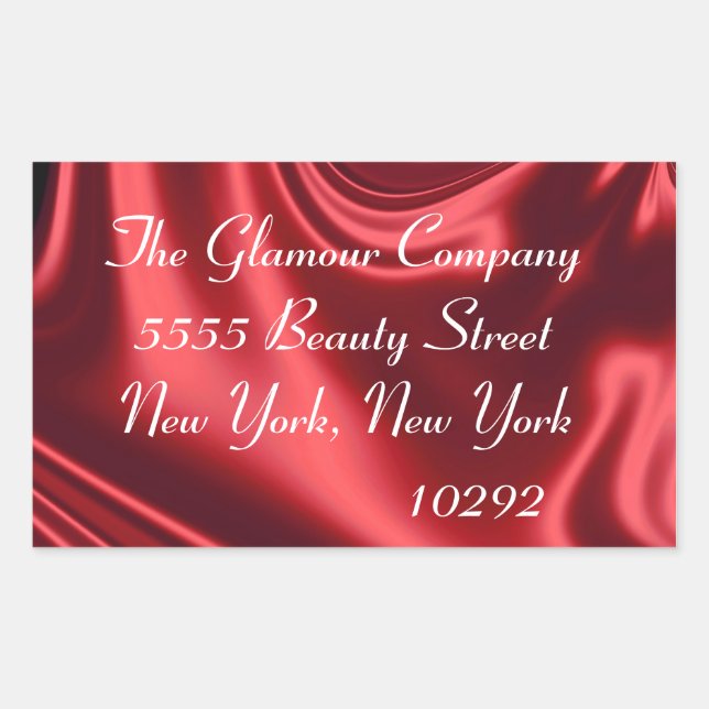 Adesivo Retangular Elegante Red Satin Stickers (Frente)