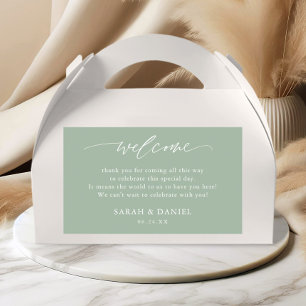 Adesivo Retangular Elegante Sage Green Wedding Gift