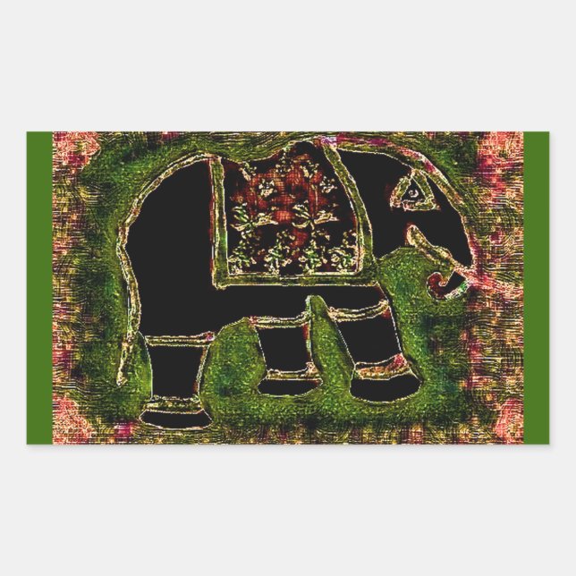 Adesivo Retangular Elephant3 Sticker (Frente)